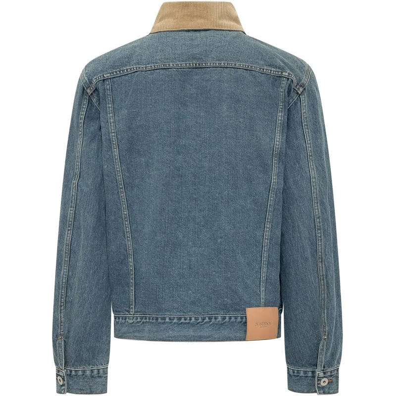 J.W.Anderson Jeansjacke Giacca in Denim con Colletto in Velluto a Coste blau(Image 2)