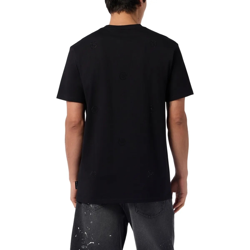 Philipp Plein T-Shirt Round Neck T-Shirt Monogram Stones Monogram schwarz(Image 2)