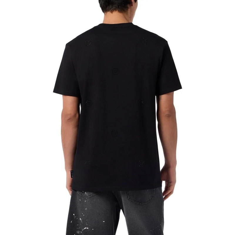 Philipp Plein T-Shirt Round Neck T-Shirt Monogram Stones Monogram schwarz(Image 2)