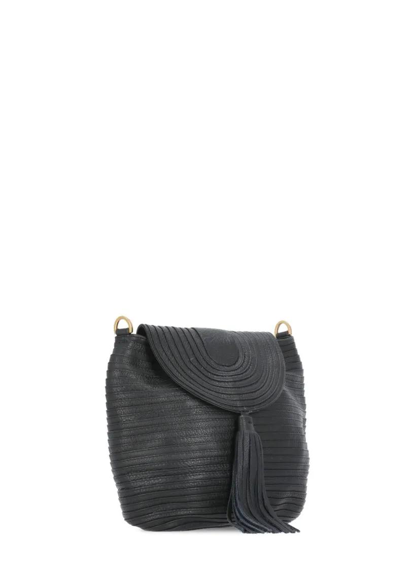 Majo Hobo bags Black Leather Shoulder Bag in zwart
