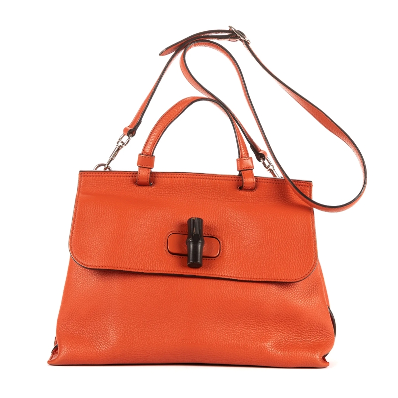 Gucci Satchel Bamboo Daily Top Handle orange
