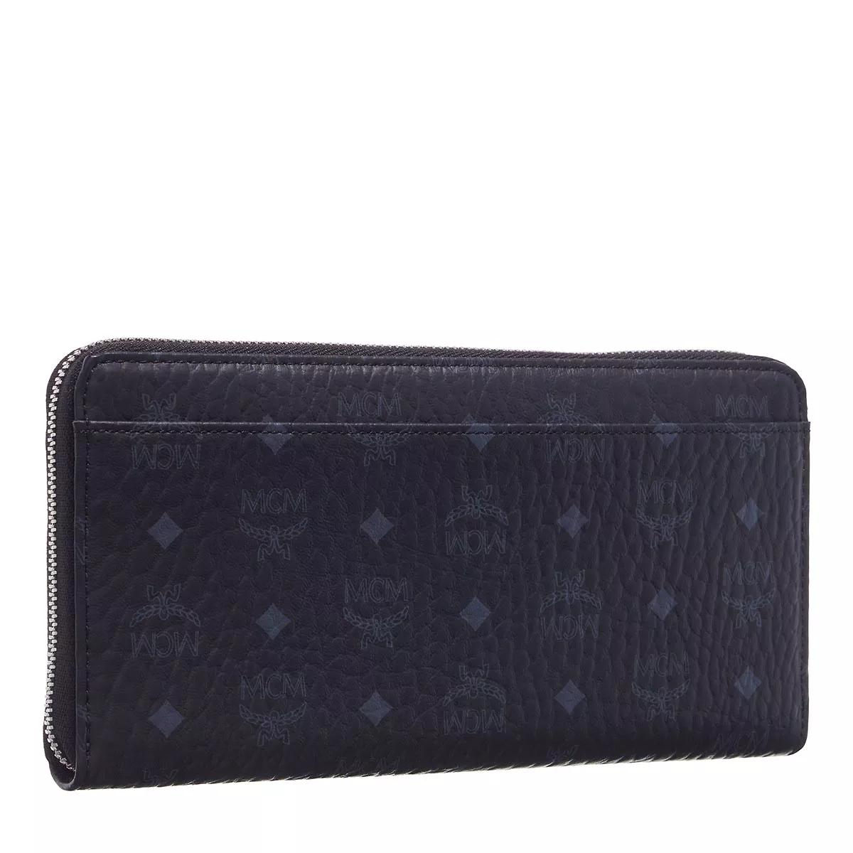 MCM Aren Visetos Zip Around Large Black | Portemonnaie mit Zip -Around-Reißverschluss