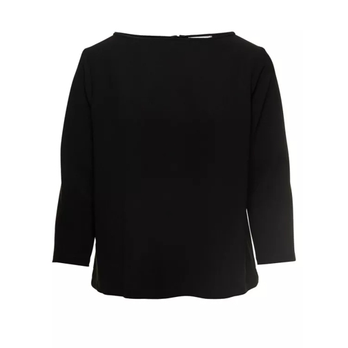 Antonelli Black Long Sleeved Blouse With Zip In Stretch Fabr Black 
