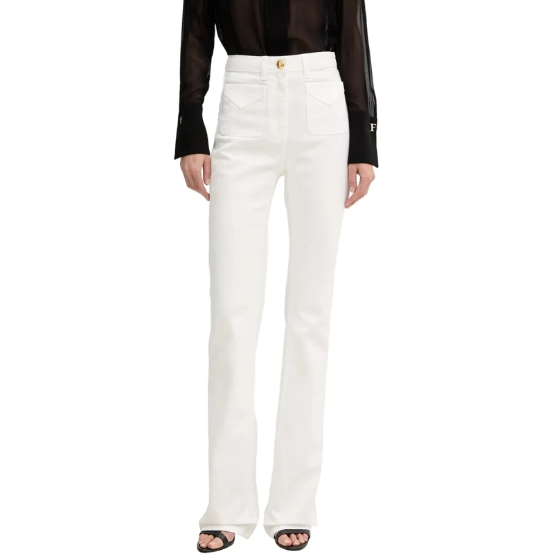 Elisabetta Franchi Jeans mit geradem Bein Jeans Ivory weiß
