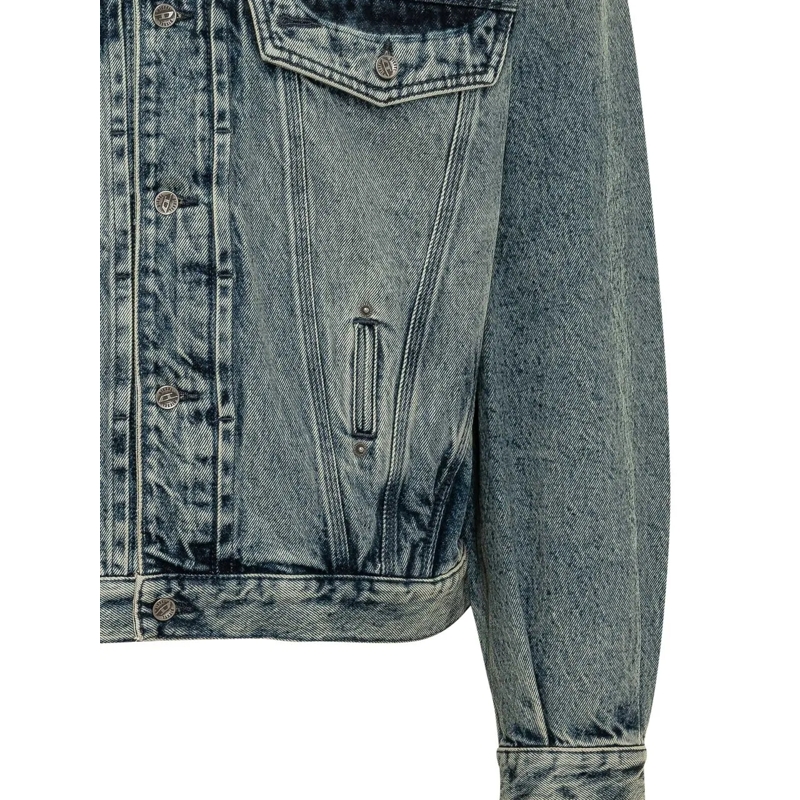 Diesel Veste en jean Giacca Effetto Denim con Patch blau(Image 4)