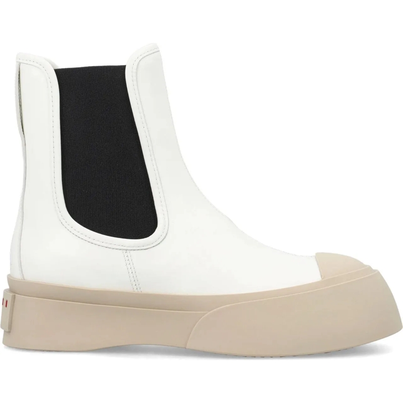 Marni Bottes CHELSEA BOOTS weiß