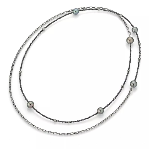 Gellner Urban Collier Spinell Tahiti Pearls Silver/Black Lange Halskette