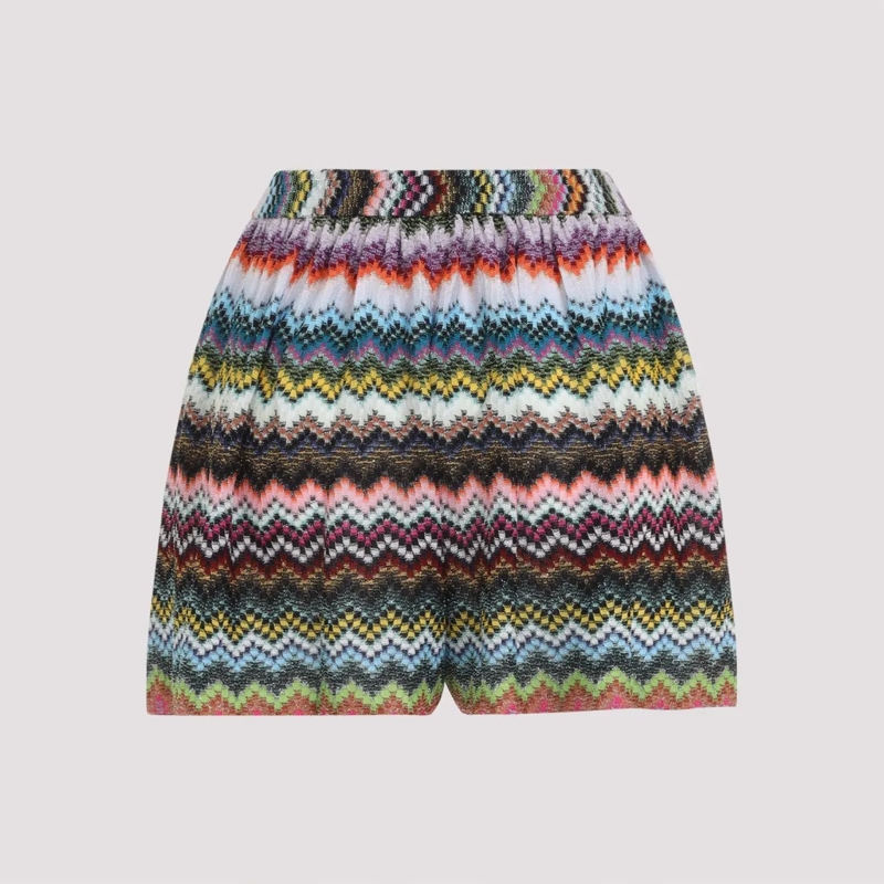 Missoni Casual Shorts Zigzag Pattern Bermuda Shorts With Elastic Waistba Multicolor
