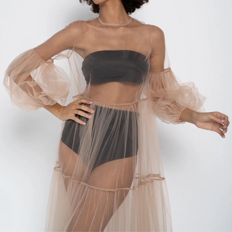 Helene Galwas Maxikleid Netzkleid ALENA nude(Image 4)