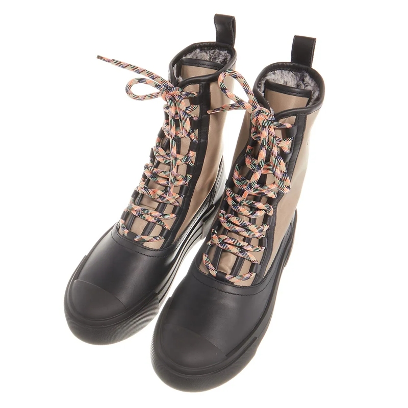 Philippe Model Stiefel Paris Haute High Woman Textile Fur_Boue Noir(Image 5)