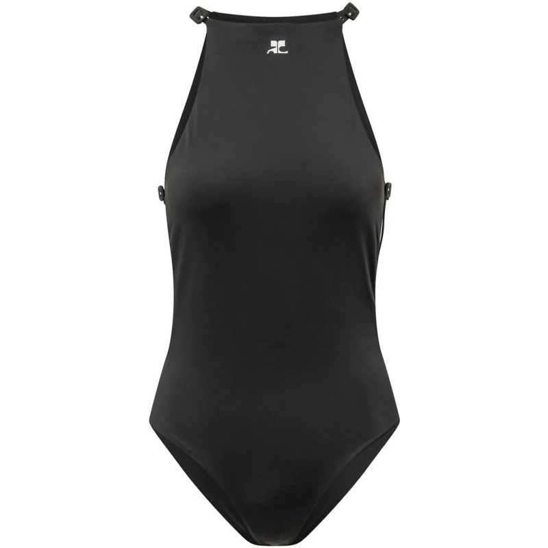 Courrèges  Costume Intero Cut Out con Logo schwarz