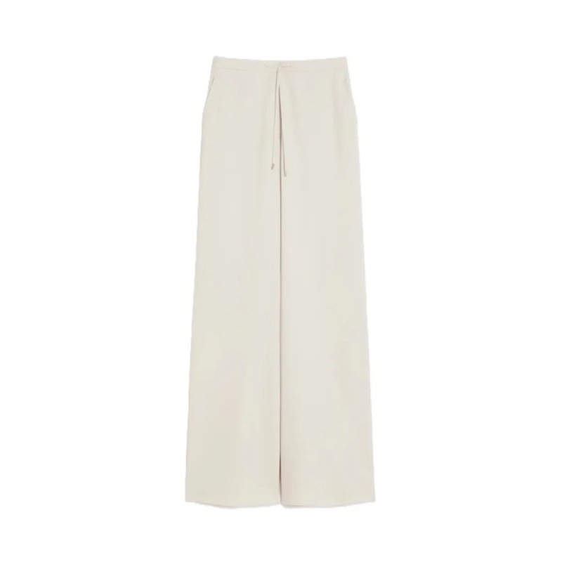 Max Mara  Wide-Leg Trousers With High Waist And Design White