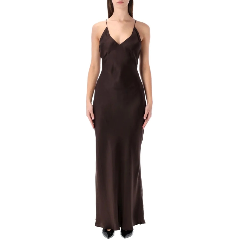 Anine Bing  Laurel Silk Long Dress Black