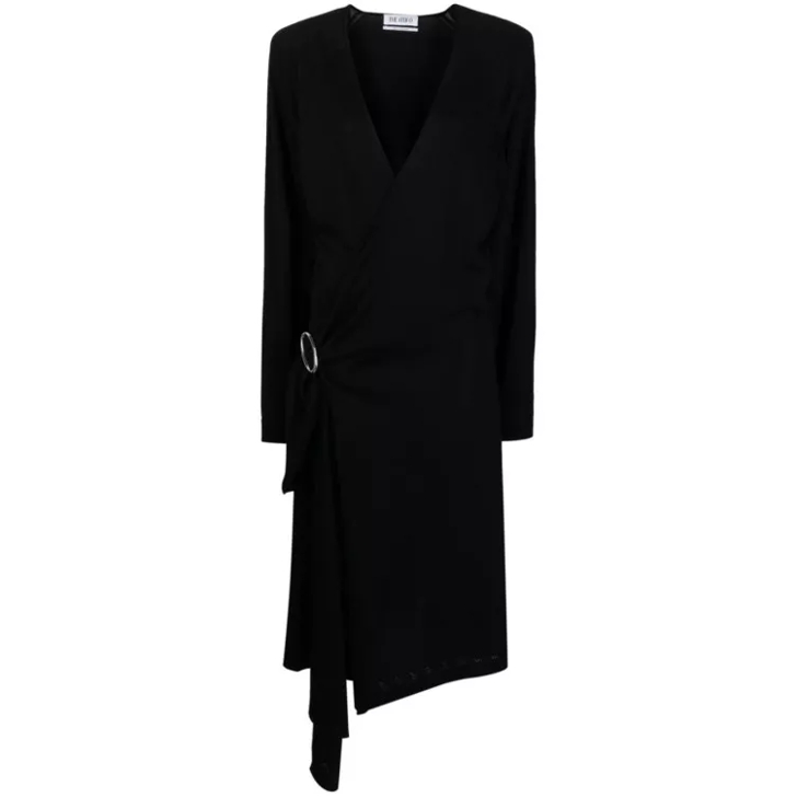 The Attico Black Wool Dress Black Kleider