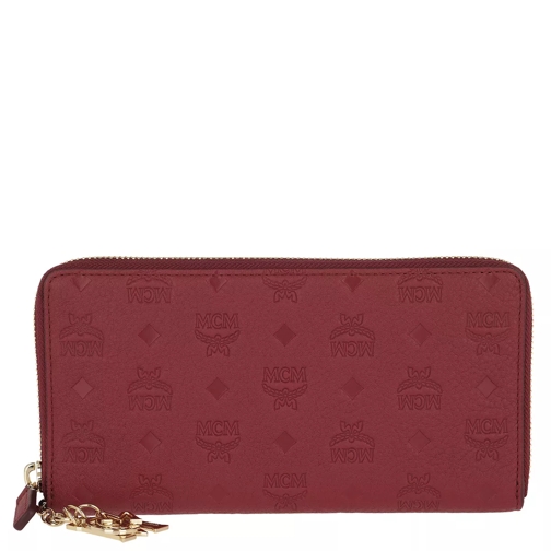 MCM Klara Zipped Wallet Large Ruby Tan Portefeuille à fermeture Éclair