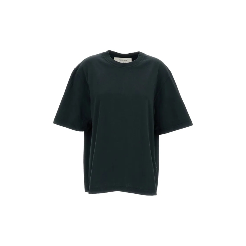 Golden Goose T-Shirt Relaxed Fit Vintage Washed T-Shirt With Logo Patch Black