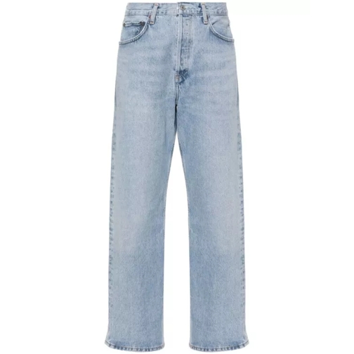 Agolde Fran Low-Rise Straight-Leg Jeans Blue 