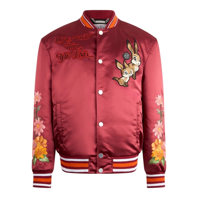 Philipp Plein Daunenjacke Bomber bordeaux