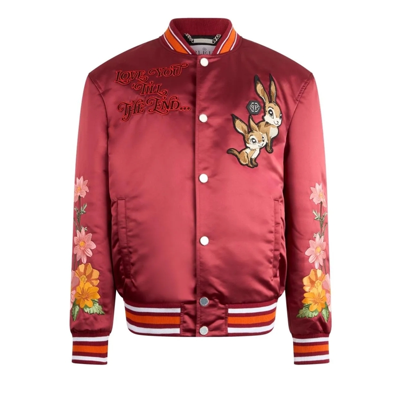 Philipp Plein Bomberjacke Bomber bordeaux