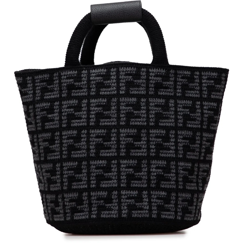 Fendi Shopper Large Zucca Cashmere Shopper Tote schwarz