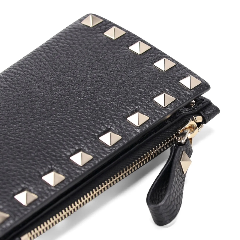 Valentino Garavani Portemonnaie mit Zip-Around-Reißverschluss Kartenetui mit Nieten schwarz(Image 4)