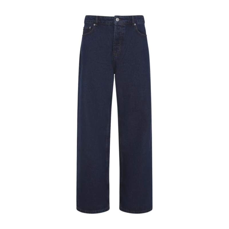 AMI Paris Jeans Straight-Leg Denim Jeans With Mid-Rise And Classic Blue