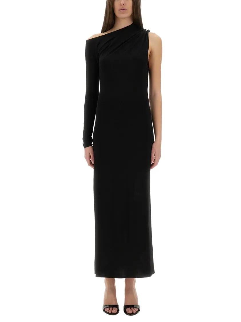Thumbnail - Courrèges - Long One-Shoulder Dress - Größe 38 - schwarz