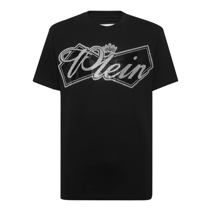 Philipp Plein T-Shirt T-Shirt Rundhalsausschnitt Ss Verziert schwarz