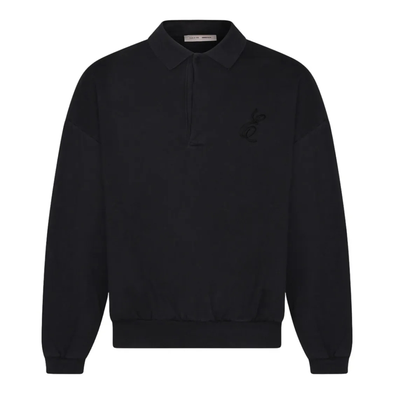 FEAR OF GOD  Textured Knit Sweatshirts With Ribbed Cuffs And He Black