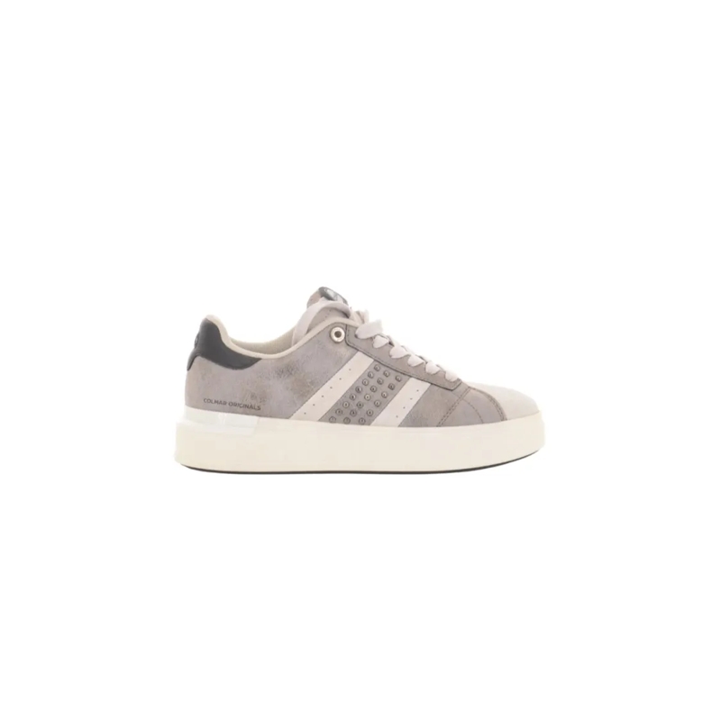 Colmar Originals Low-Top-Sneaker Microfibre And Suede Shoes With Studded Detailing Neutrals