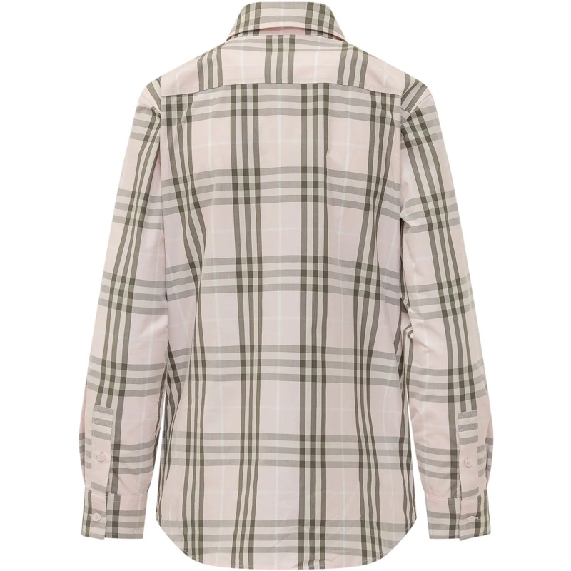 Burberry Bluse Camicia Emma con Colletto e Bottoni e Motivo Check rose(Image 2)