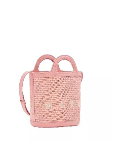 Marni Shopper - Pink Logo Embroidered Bag - Gr. unisize - in Rot - für Damen