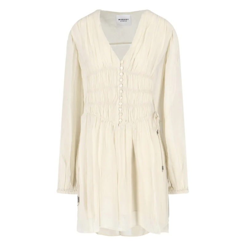 Etoile Isabel Marant Mini-robe Flowing White Dress With Timeless Elegance Neutrals