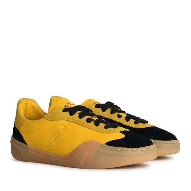 Acne Studios Low-Top Sneaker - Bars%27 Yellow Leather Sneakers - Gr. 38 (EU) - in Gelb - für Damen