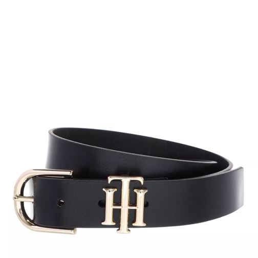 Tommy Hilfiger Th Lux Logo 3.0 Black Leather Belt