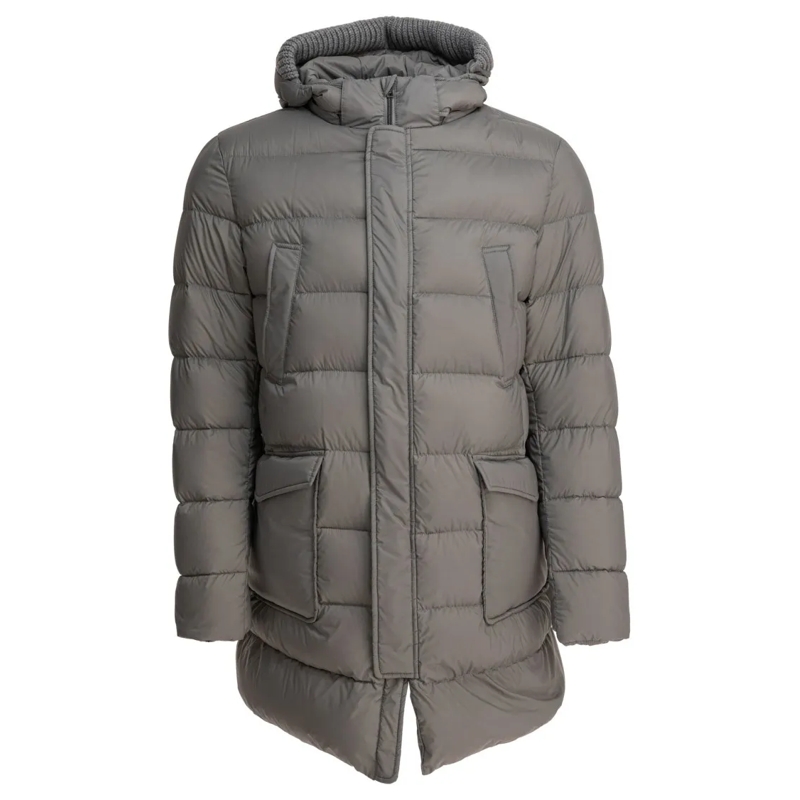 Herno Daunenjacke Long Down Jacket With Hood Grey