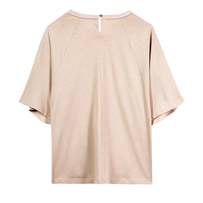 Luisa Cerano Top T-Shirt aus Seiden-Mix cappuccino(Image 6)
