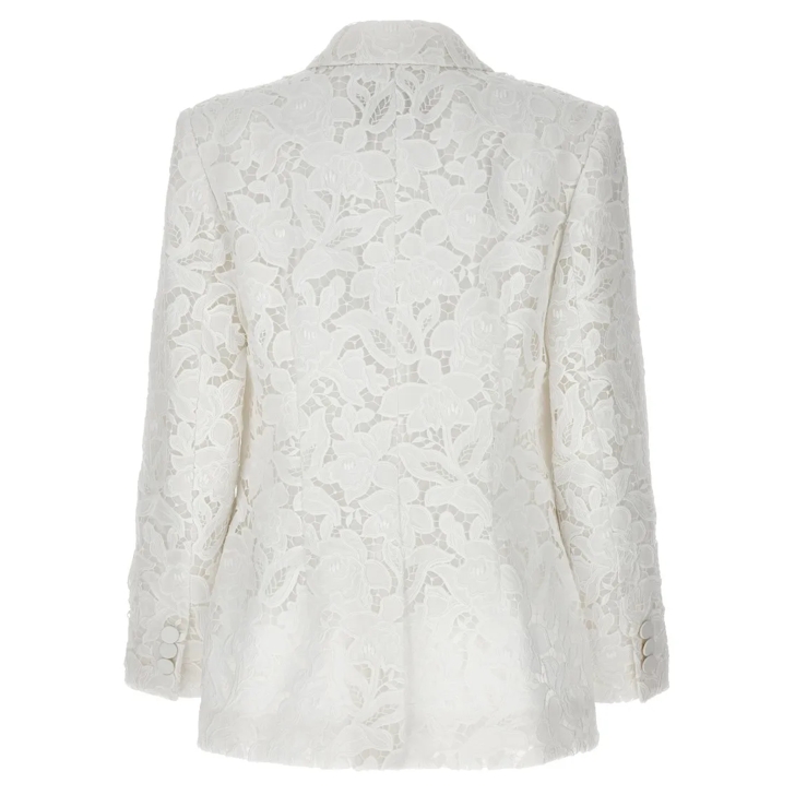 【送料&関税込】Zimmermann Blazer In White Polyester Zimmermann 'Natura Lace' Blazer White | Blazer