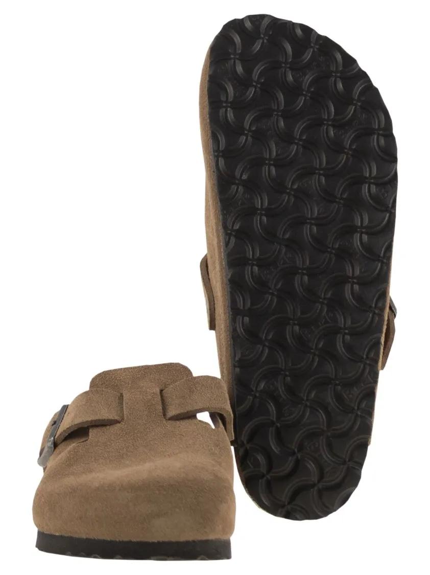 Thumbnail - Birkenstock Slipper & Pantoletten - Classic Suede Sabot With Adjustable Buckle - Gr. 41 (EU) - in Braun - für Damen