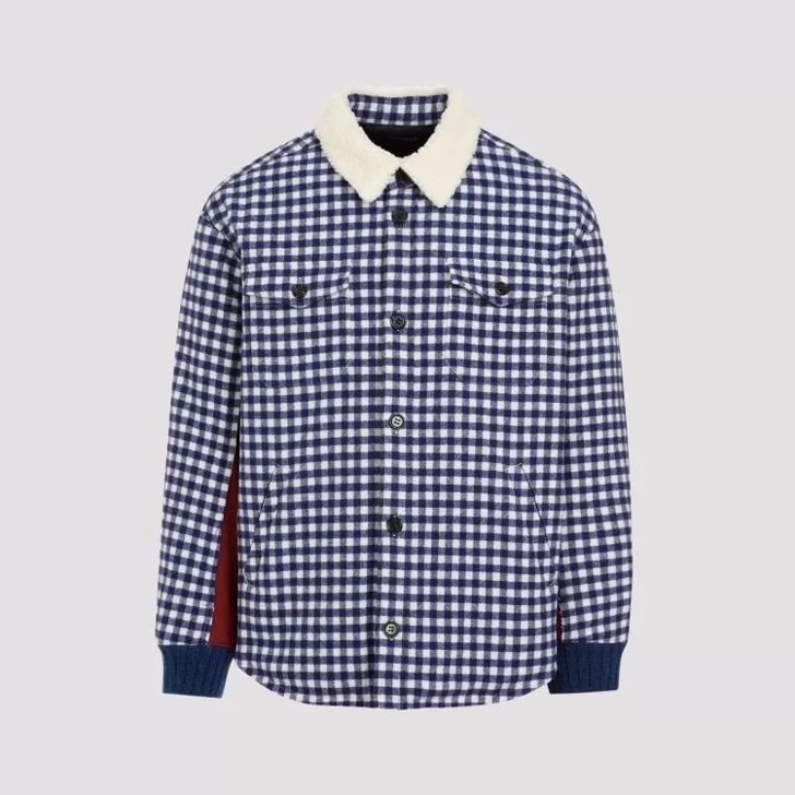 Undercover Navy Wool-Blend Bomber Jacket Blue