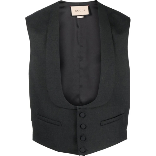 Gucci Donzen jassen Wool Formal Vest Gilet schwarz