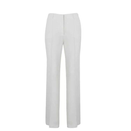 Alberta Ferretti Tailored Enver Satin Trousers White 