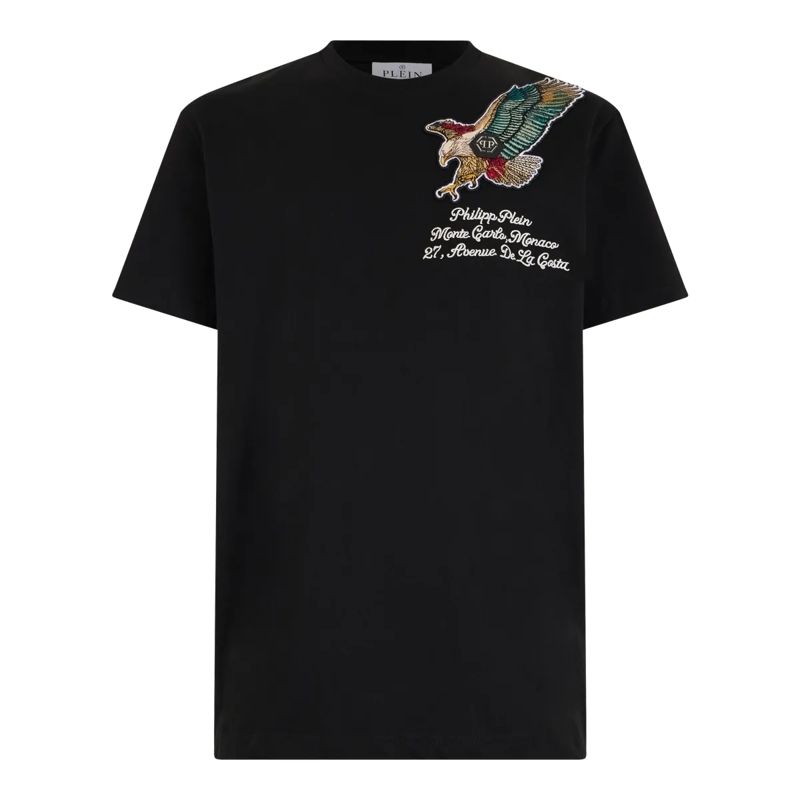Philipp Plein T-Shirt Round Neck T-Shirt Eagle Montecarlo schwarz