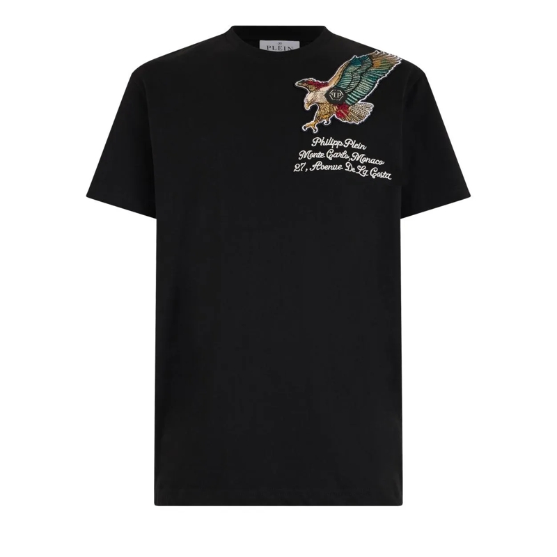 Philipp Plein T-Shirt Round Neck T-Shirt Eagle Montecarlo schwarz