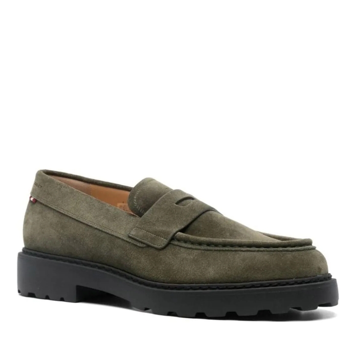 Bally Flat shoes Green grun Mocassin