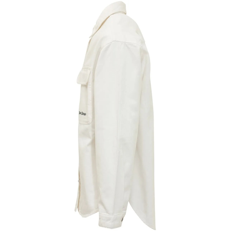 Palm Angels Haut décontracté Camicia con Tasche e Bottoni weiß(Image 3)