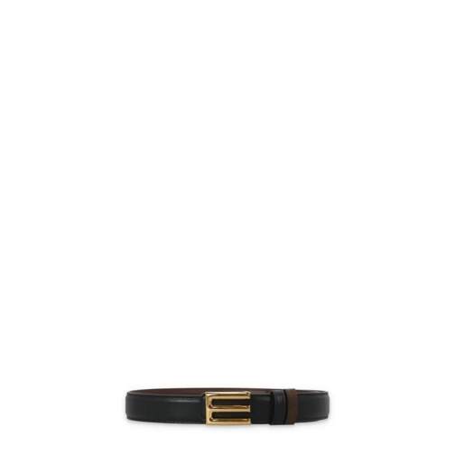 Etro Ceinture Black Smooth Leather Belt Black