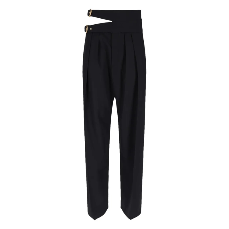 Chloé  Cut-Out Trousers In Black Virgin Wool Black