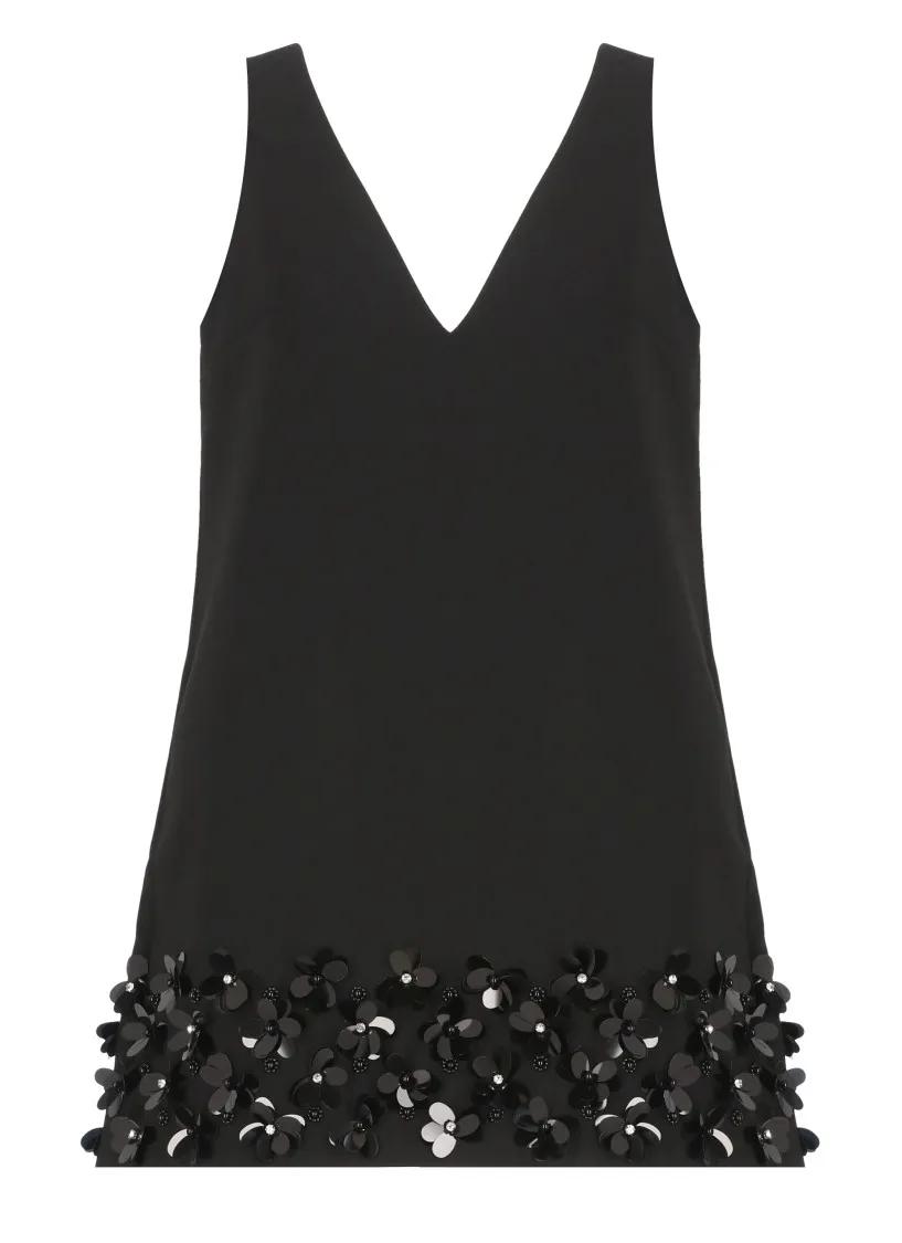Thumbnail - self-portrait - Black Mini Dress With Paillettes - Größe 38 - schwarz