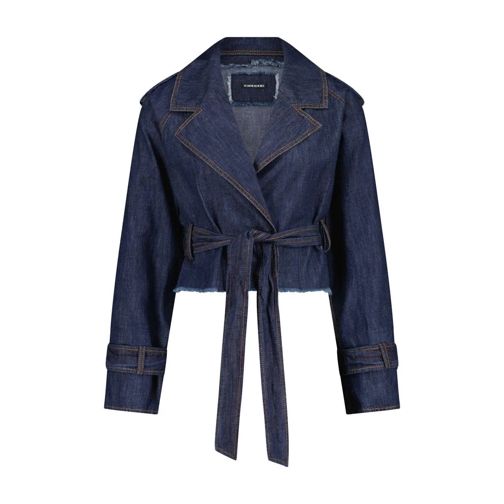 Susanne Bommer Jeans-Jacken Trenchjacke aus Denim Dunkelblau